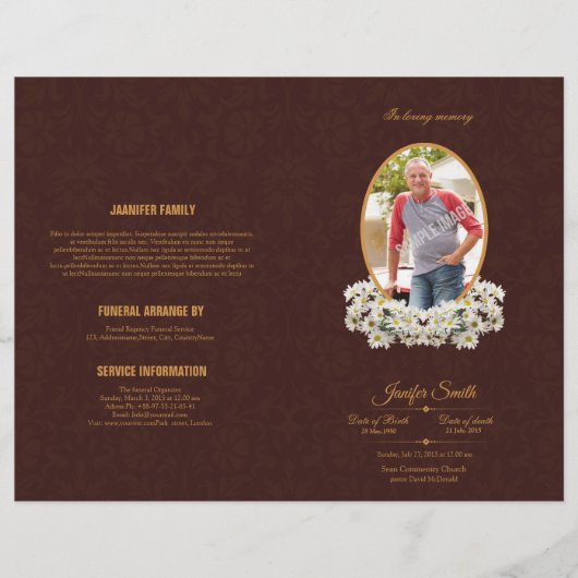 Printable Funeral Program Template Flyer (Vorne)