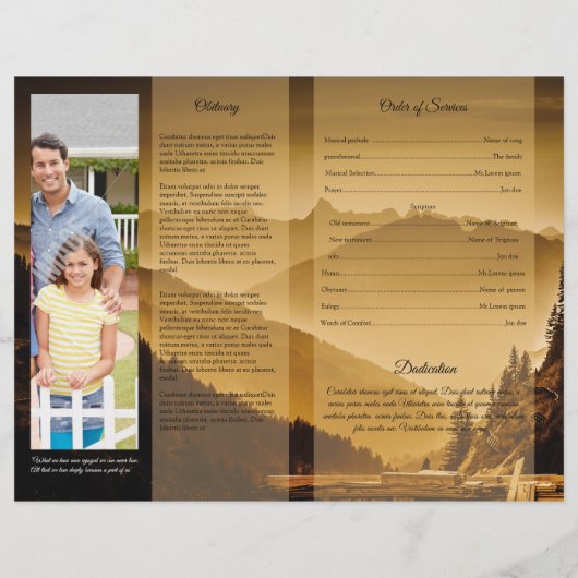 Printable Funeral Program Template Flyer (Hinten)