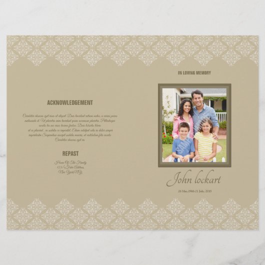 Printable Funeral Program Template Flyer (Vorne)