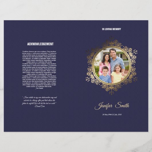 Printable Funeral Program Template Flyer (Vorne)