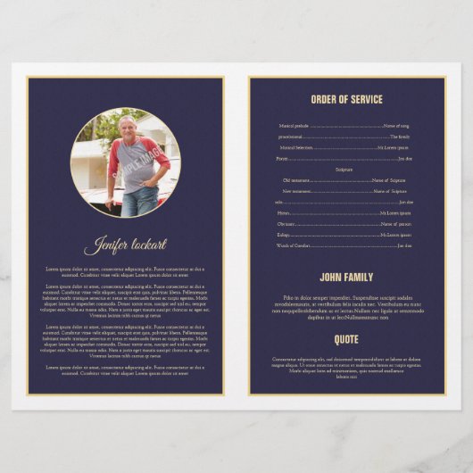 Printable Funeral Program Template Flyer (Hinten)