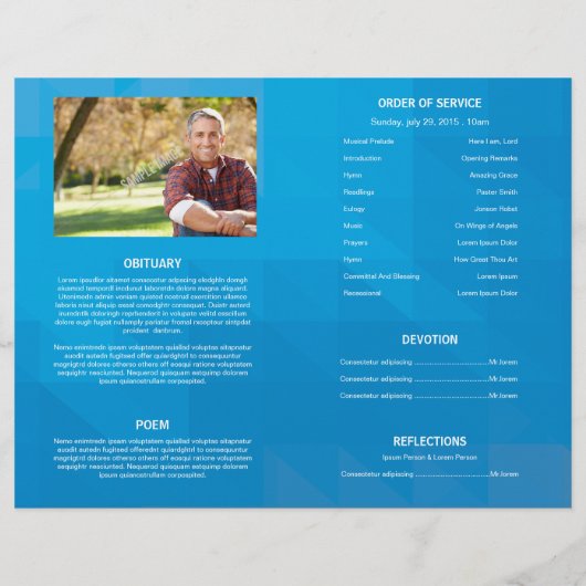 Printable Funeral Program Template Flyer (Hinten)