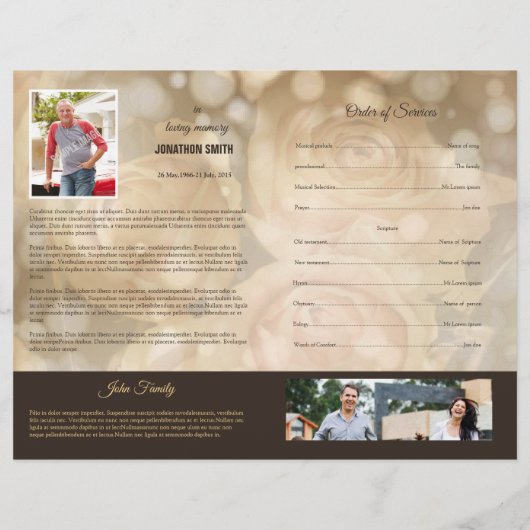 Printable Funeral Program Template Flyer (Hinten)