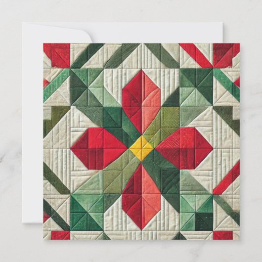 Printable Geometric Patchwork Poinsettia Scrapbook Einladung (Rückseite)