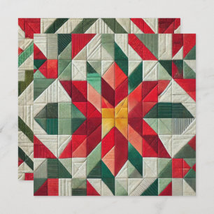 Printable Geometric Patchwork Poinsettia Scrapbook Einladung