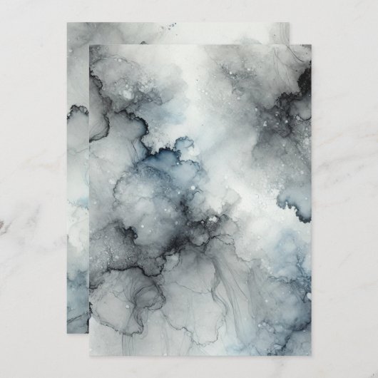 Printable Ghosting Mist Halloween Alkohol Tinte Einladung (Vorne/Hinten)