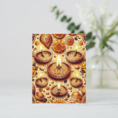 Printable Gold & Bronze Diwali Scrapbook Einladung (Stehend Vorderseite)