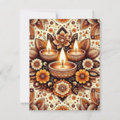 Printable Gold & Bronze Diwali Scrapbook Einladung (Rückseite)
