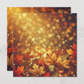 Printable Golden Autumnal Blätter Bokeh Scrapbook Einladung (Vorne/Hinten)