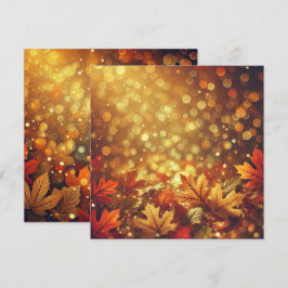 Printable Golden Autumnal Blätter Bokeh Scrapbook Einladung