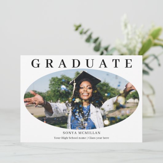 Printable Graduate Photo Modern Graduation Ankündigung (Stehend Vorderseite)