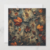 Printable Grungy Autumnal Leafy Beton Scrapbook Einladung (Rückseite)