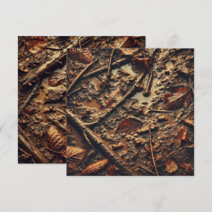 Printable Grungy Autumnal Muddy Blätter Scrapbook Einladung