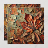 Printable Grungy Autumnal Peeling Paint Scrapbook Einladung (Vorne/Hinten)