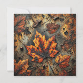 Printable Grungy Autumnal Rusty Metal Scrapbook Einladung (Rückseite)
