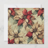 Printable Grungy Tattered Poinsettia Scrapbook Einladung (Rückseite)