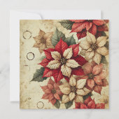 Printable Grungy Tattered Poinsettia Scrapbook Einladung (Vorderseite)