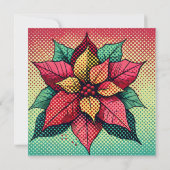 Printable Halftone Pop Art Poinsettia Scrapbook Einladung (Rückseite)