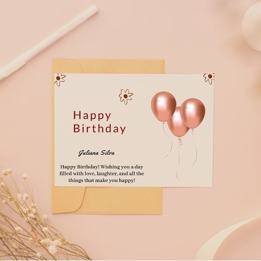 Printable Happy Birthday Card Feiertagskarte
