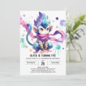 Printable Happy Monkey Birthday Einladung (Stehend Vorderseite)