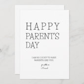 Printable Happy Parent's Day Card Feiertagskarte (Vorne/Hinten)