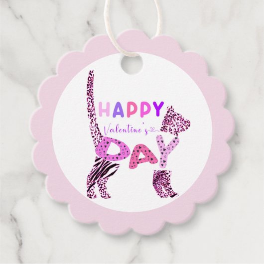 Printable Happy Valentines Day Gift Tag Geschenkanhänger (Vorderseite)