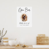 Printable Haustiere Hund Hochzeit Open Bar Drinks Poster (Küche)