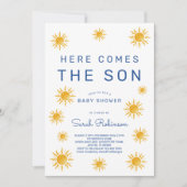 Printable Here Comes The Son Baby Shower Einladung (Vorderseite)