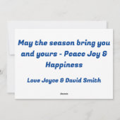 Printable, herunterladbare Snowman-Familie. Snowma Feiertagskarte (Rückseite)