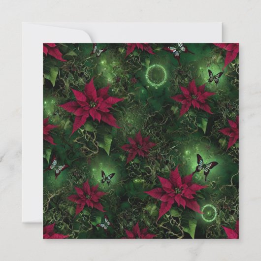 Printable Hexchy Magic Forest Poinsettia Scrapbook Einladung (Rückseite)