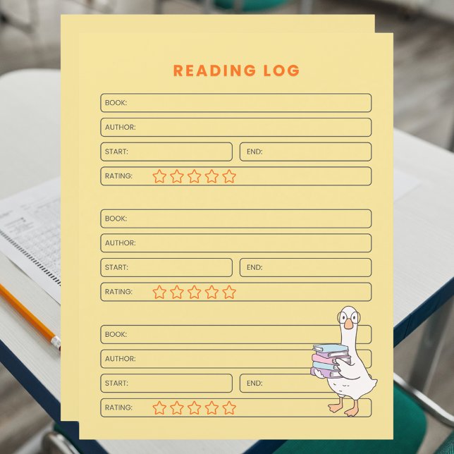 Printable Homeschool Activity Learning Reading Log (Von Creator hochgeladen)