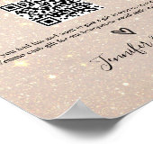 Printable Honeymoon Fund Sign Cash Honeymoon Wish Poster (Ecke)