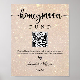 Printable Honeymoon Fund Sign Cash Honeymoon Wish Poster