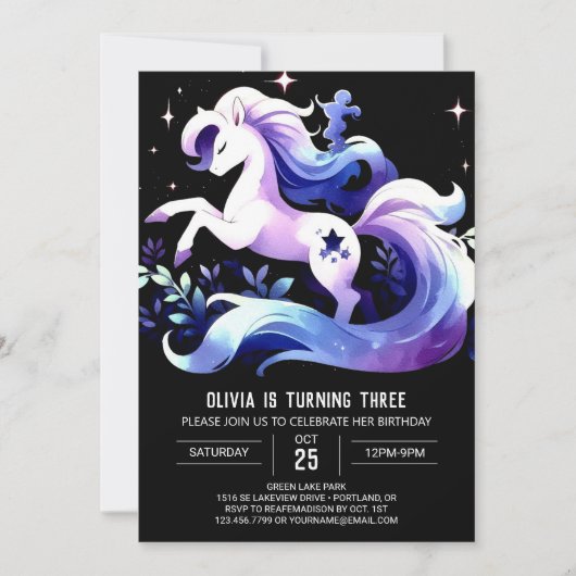Printable Horse Birthday Einladung (Vorderseite)