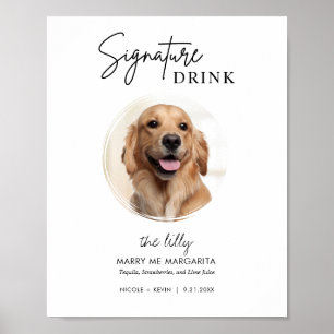 Printable Hunde Hochzeit Signature Drinks Zeichen Poster