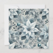 Printable Icy Blue und White Poinsettia Scrapbook Einladung (Vorderseite)