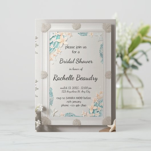 Printable Invitation Template for Bridal shower Einladung (Stehend Vorderseite)