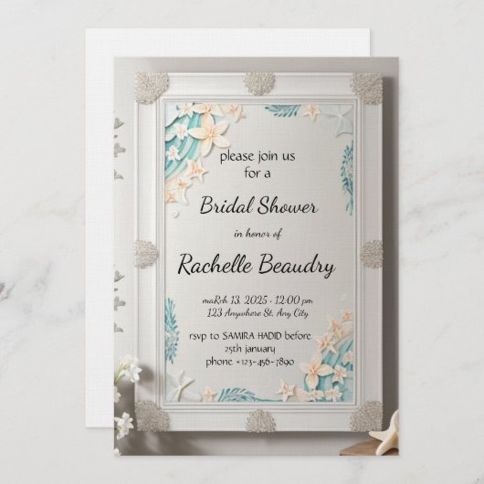 Printable Invitation Template for Bridal shower Einladung (Vorne/Hinten)