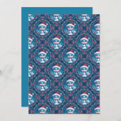 Printable Kawaii Festive Bear Mandala Diamond Tile Einladung (Vorne/Hinten)