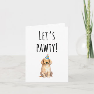 Printable Lass's Pawty Happy Birthday Card Karte