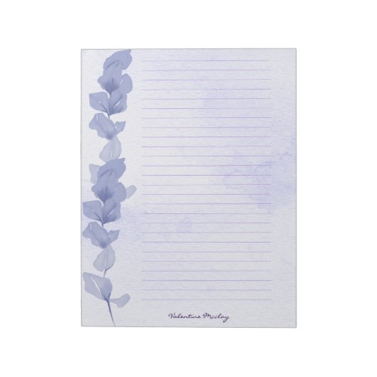 Printable Lavender Lined Paper – Personalized Notizblock (Rotiert)