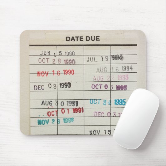 Printable Library Cards Mousepad (Mit Mouse)