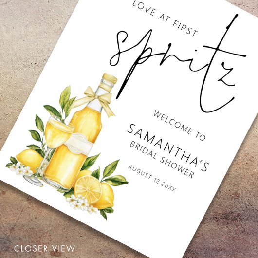 Printable Liebe First Spritz Willkommen Brautparty Poster