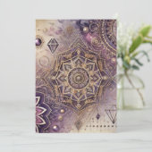 Printable Lila & Gold Boho Intricate Mandalas Einladung (Stehend Vorderseite)