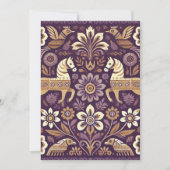 Printable Lila und goldene Skandinavien Folklore K Einladung (Vorderseite)