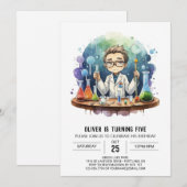 Printable Mad Scientist Magic Birthday Einladung (Vorne/Hinten)