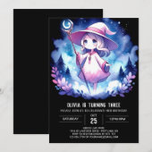 Printable Magic Wizard Birthday Einladung (Vorne/Hinten)