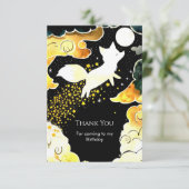 Printable Magical Fox Birthday Dankeskarte (Stehend Vorderseite)