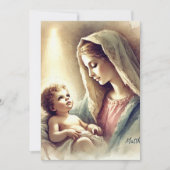 Printable Mary & Baby Jesus Nativbook Einladung (Vorderseite)