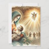 Printable Mary & Baby Jesus Nativbook Einladung (Rückseite)